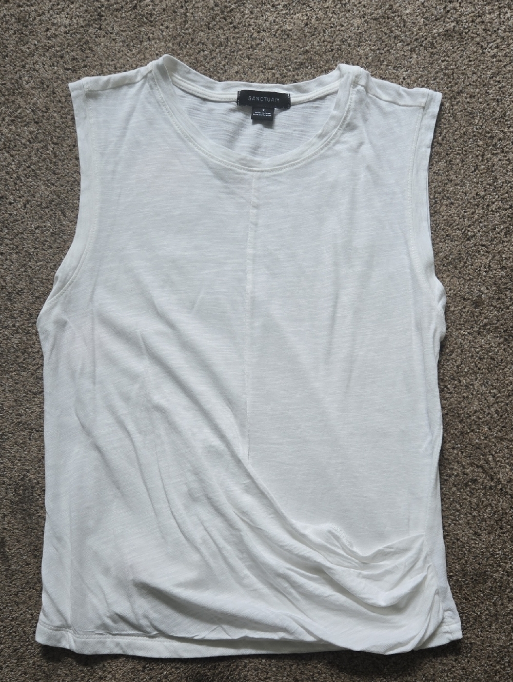 Sanctuary Draped Tank Top – White – Size Small 🌿